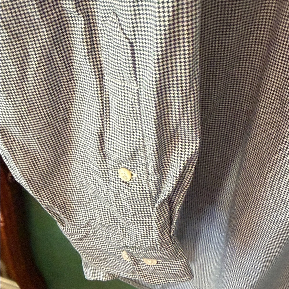 Ralph Lauren Yarmouth Mens 16.5 Cotton Houndstooth Oxford Shirt Preppy Classic - Picture 5 of 8